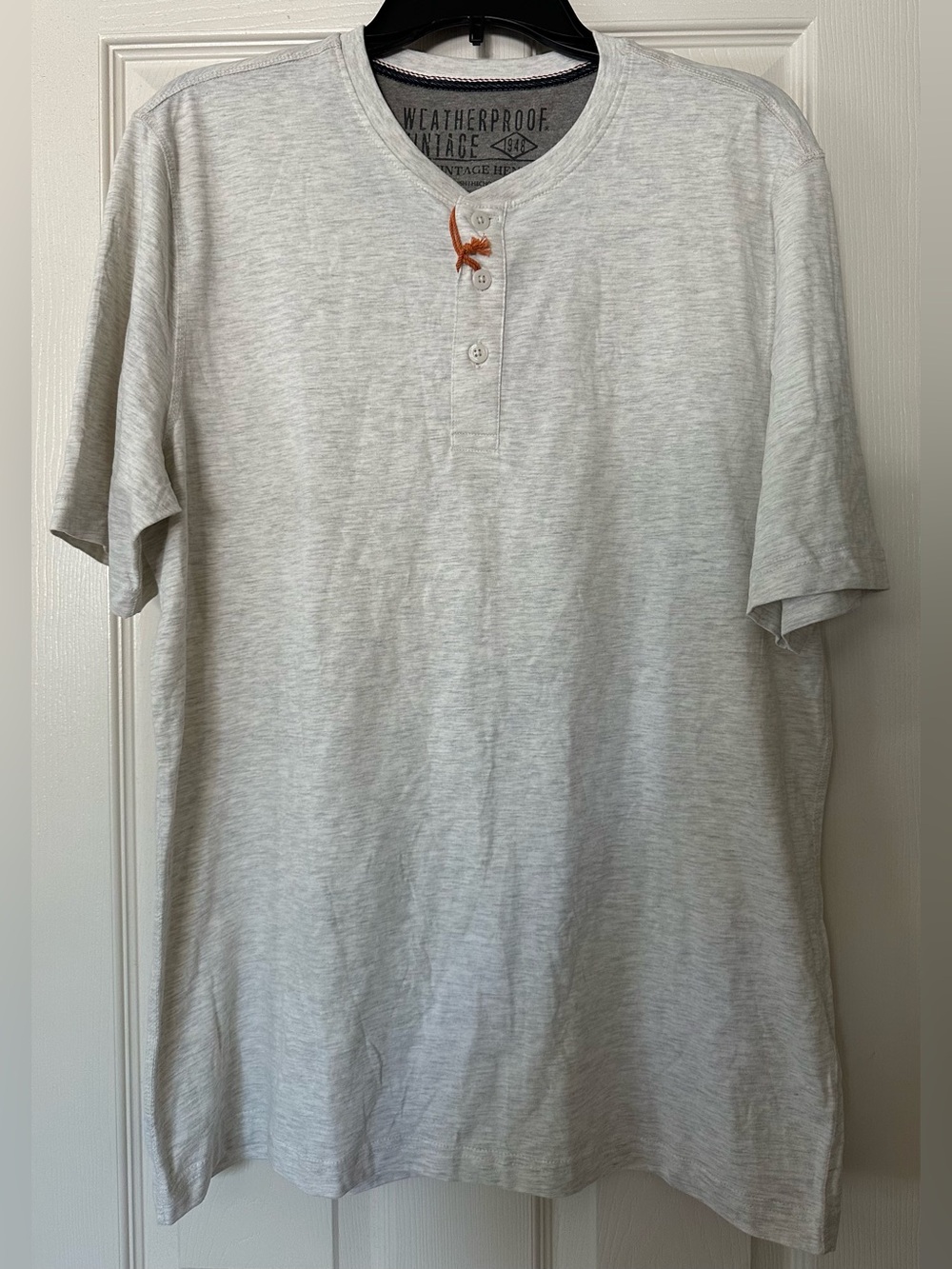 Weatherproof Vintage Men’s Oatmeal White Short Sleeve Henley NWT